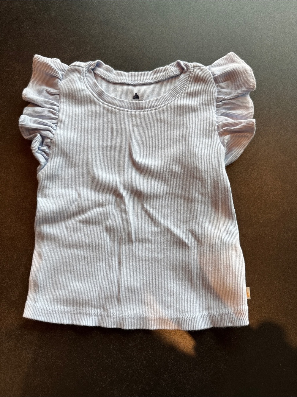 GAP Light Blue Ribbed Tank Top with Flutter Sleeves